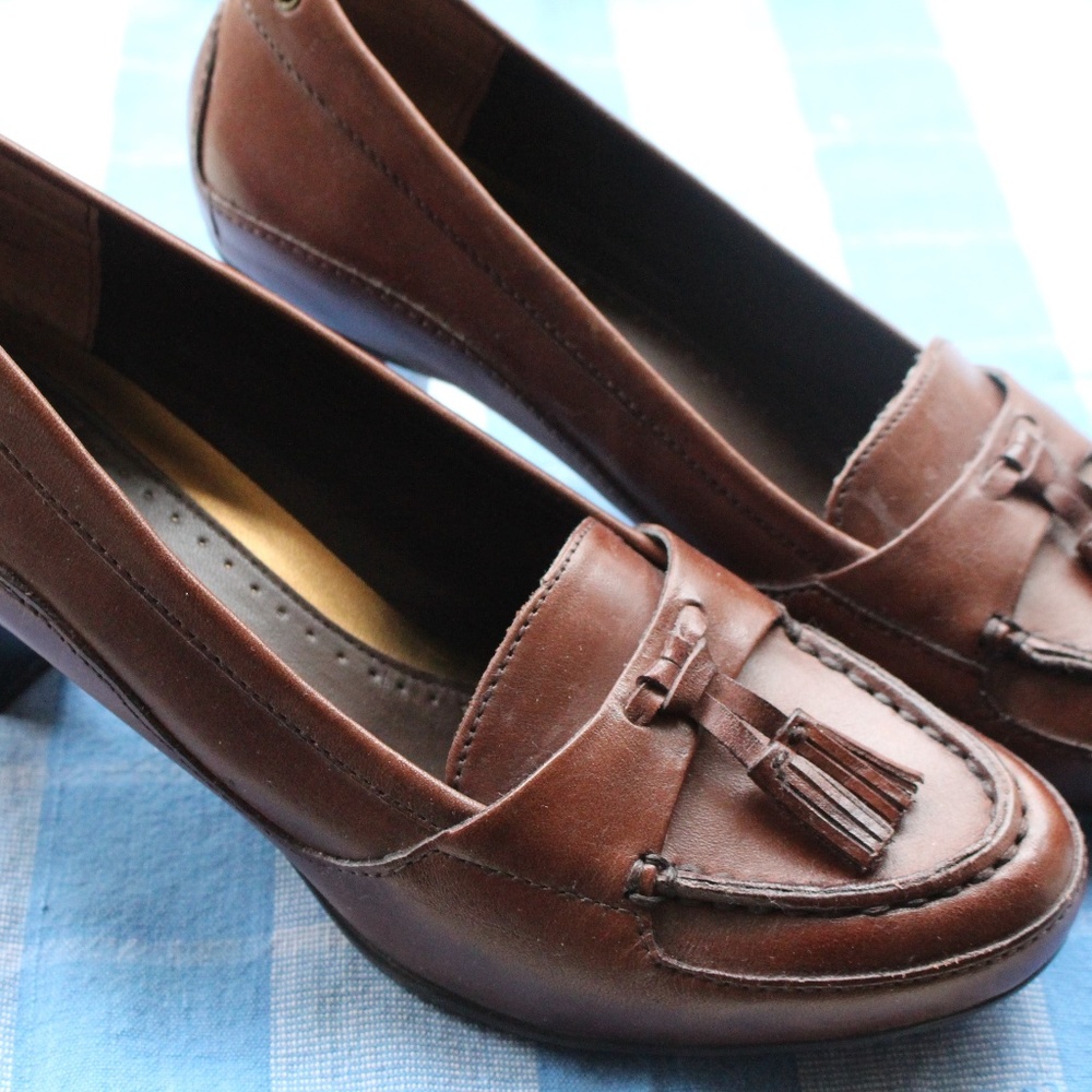 St Johns Bay Womans Brown Leather High Heel Shoe